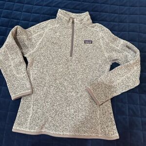 Girls Quarter Zip Patagonia SZ M  ~ Grey